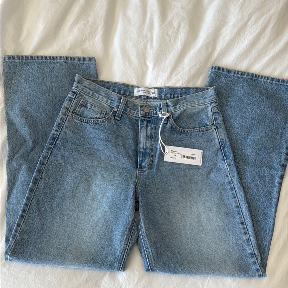 Just Black Blue Relaxed Straight Leg Jeans